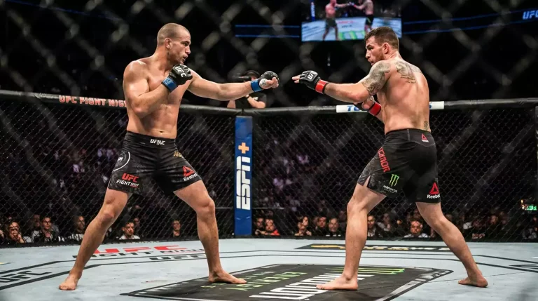 MMA fight style analysis showing stance matchups and reach advantages relevant to betting odds