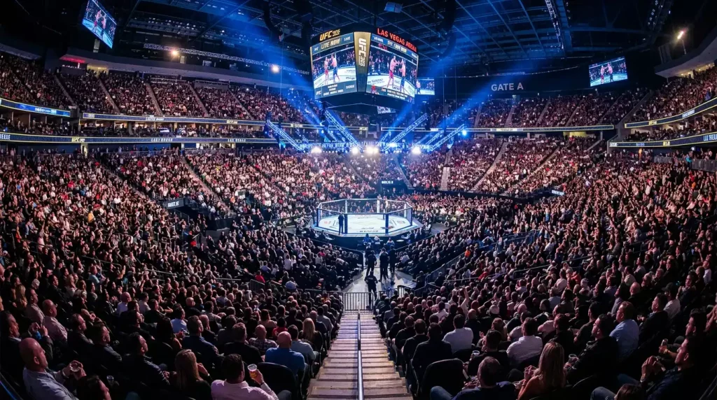 MMA betting market size infographic showing global handle growth UK share and UFC revenue data